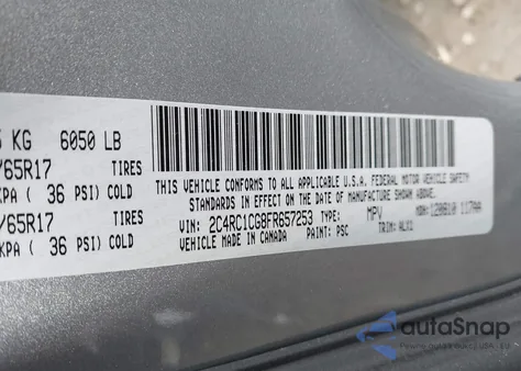 2015 Chrysler Town & Country Touring-L from USA, damaged, VIN 2C4RC1CG8FR657253